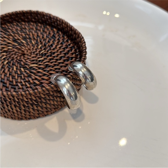 Silver Hoop Earrings - Picture 6 of 11